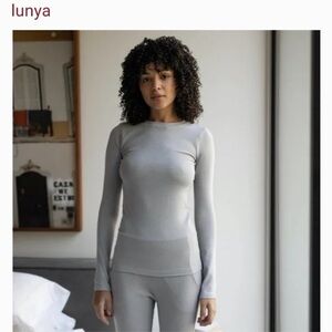 lunya comfort Set — Long Sleeve and Bottoms Gray Medium
